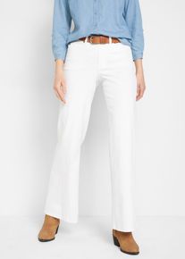Jean large taille mi-haute extensible - blanc - taille 50 avec coton - bonprix