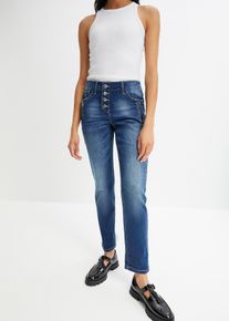 Jean boyfriend taille mi-haute - bleu - taille 48 avec coton - bonprix