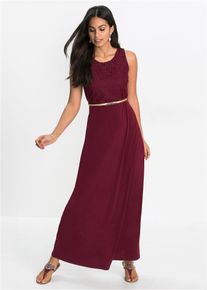 Robe longue de soirée avec ceinture (Ens. 2 pces.) - rouge - taille 36 - bonprix