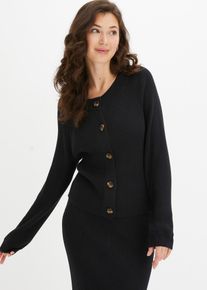 Gilet en maille côtelée - noir - taille 34/36 (XS) - bonprix
