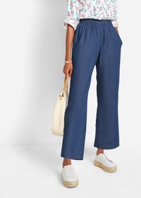 Jean à enfiler léger avec taille confortable coupe large - bleu - taille 42 - 100% coton - bonprix