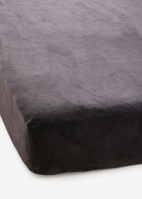 Drap-housse toucher cachemire - gris - taille 100x200 cm - polaire - bonprix