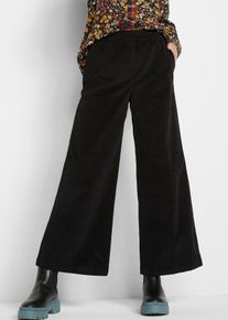 Pantalon en velours côtelé taille haute élastiquée - noir - taille 54 - Velours côtelé - bonprix