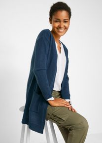 Lang cardigan, bl&aring;, st&oslash;rrelse 44/46 (L), bonprix