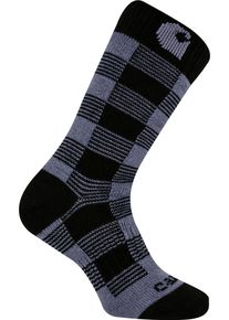 Carhartt Plaid Crew, socks women , color: Blue/Black , size: One Size (M)