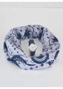 Damen Schal + Uhr in marine ,Gr&ouml;&szlig;e 0, WITT, 40% Polyester, 30% Polyvinylchlorid, 20% Metall, 10% Sonstiges