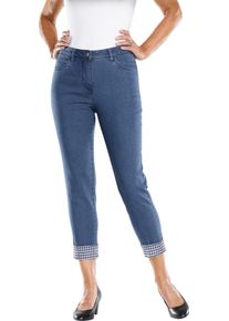 Dames 7/8-jeans met ruitdetails blue-stonewashed Maat 44