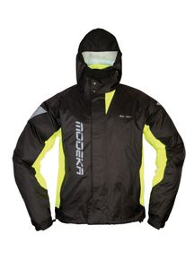 Modeka AX-Dry II, rain jacket , color: Black/Neon-Yellow , size: XXL