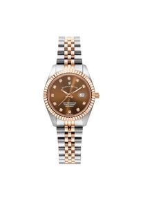 Jacques du Manoir Dames Analoog horloge bruin / rose-goud / zilver One Size