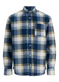 Jack & Jones JACK & JONES Heren Overhemd 'JPRBLUBrook' navy / bruin / offwhite S