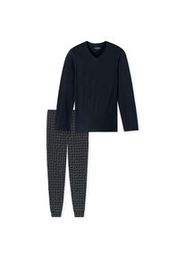 Schiesser Pyjama 'Casual Essentials' Herren navy / offwhite Größe M/L