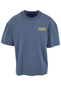 PEQUS Heren Shirt 'Art Gallery' saffier / goudgeel L