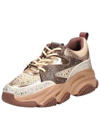 Steve Madden Dames Sneakers laag 'Privy' beige / cappuccino / goud 36