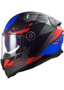 LS2 FF811 Vector II Absolute, integraalhelm , kleur: Mat Zwart/Donkergrijs/Rood/Blauw , maat: XXS