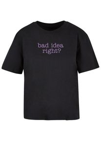 Miss Tee Koszulka 'Bad Idea' dla kobiet fioletowy / czarny Rozmiar XXXL