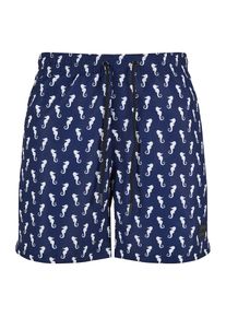 Urban Classics Heren Zwemshorts ultramarine blauw / wit XXXL