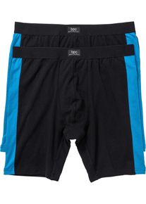 Boxer aderenti lunghi (pacco da 2) - Nero - Taglia 12 (5XL) - bonprix