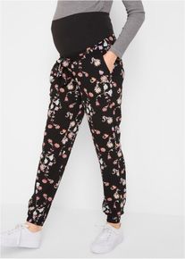 Pantaloni prémaman leggeri in viscosa loose fit, Nero, Taglia 52, bonprix