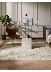 benuta Pure Dywan wełniany Patch biało-czarny 200x200 cm Wełna Uni