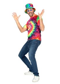 Wilbers Men's Psycho Tie Dye Hippie Shirt