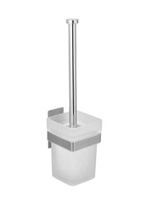 Wenko Toiletborstelgarnituur "Genova" wit/zilverkleurig - (B)9 x