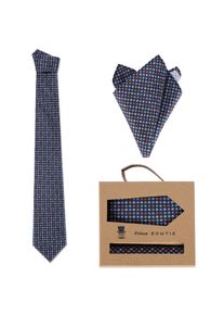 Prince BOWTIE Krawatte und Einstecktuch im Set, Blau, One Size