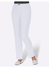 Dames Comfortbroek met siergesp in ecru ,maat 19, WITT, 100% Polyester