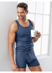 Herren Unterhemd in marine-geringelt ,Größe 10, Witt, 75% Baumwolle, 25% Polyester