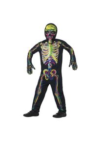Smiffys Costume da scheletro luminoso per bambini dai colori vivaci