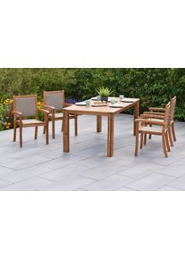 Merxx Garten-Essgruppe » »Castilla««, (Set, 5 tlg., Geöltes Akazienholz), Tisch: LxB: 185x90 cm