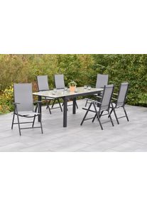 Merxx Garten-Essgruppe » »Amalfi««, (Set, 7 tlg., 5-fach verstellbare Rückenlehne), Ausziehtisch: LxB: 200-300 x 110 cm