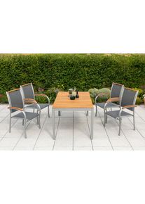 Merxx Garten-Essgruppe » »Siena««, (Set, 5 tlg., Armlehnen und Rückenabschluss aus geöltem Akazienholz), Tisch: LxB: 150x90 cm