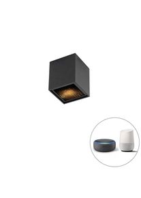 Qazqa Okos design spot fekete, WiFi-vel, GU10 - Qubo Honey