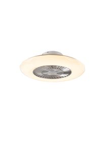 Qazqa Ez&uuml;st sz&iacute;nű mennyezeti ventil&aacute;tor csillag effektussal 59cm LED-del, f&eacute;nyerőszab&aacute;lyz&oacute;val &eacute;s t&aacute;vir&aacute;ny&iacute;t&oacute;val - Clima