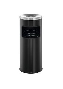 Durable 333201 Papelera metálica SAFE de 17 litros con cenicero de 2 litros y tapa autoextintora, negra