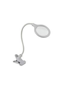 Velleman Lámpara de lupa LED con abrazadera, cuello de cisne, interruptor on/off, 30 LEDs, aumento 2.25x, para lectura, pasatiempos y trabajo, blanco.