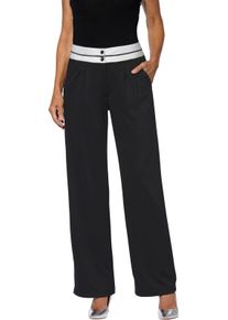 Damen Bundfaltenhose mit weitem Bein schwarz Größe 22