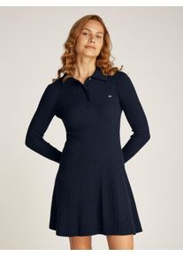 Tommy Jeans Strickkleid »TJW F&F POLO CABLE SWEATER DRESS«, mit kleinem Zopfmuster, Polokragen