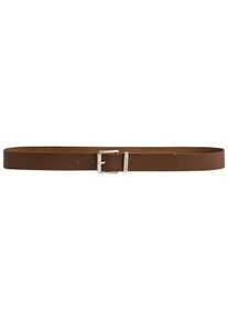 Gant Ledergürtel »LOGO LEATHER BELT«, mit silberner Schnalle, Dornschließe, 100% Echt Leder, Langlebig