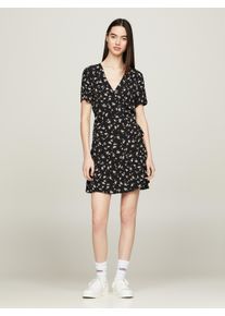 Tommy Jeans Wickelkleid »TJW FLORAL RUFFLE WRAP DRESS«, mit V-Ausschnitt