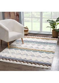 Carpet City Hochflor-Teppich »Focus 3013«, rechteckig, 20 mm Höhe, Boho-Teppich, besonders weich, 3D-Effekt