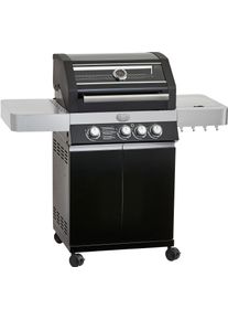 Rösle RÖSLE Gasgrill »BBQ-Station VIDERO, 25519«, G3 Schwarz, 3 Haupt- und 1 Seitenbrenner, beleuchtete Drehknöpfe