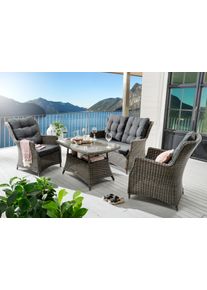 Destiny Garten-Essgruppe »CASA«, (13 tlg., 1x 2er Sofa, 2x Sessel, 1x Tisch, inkl. Auflagen), Aluminium, Polyrattan