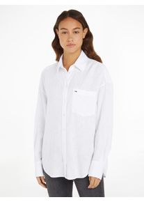 Tommy Jeans Klassische Bluse »TJW SP OVR LINEN SHIRT«, mit Tommy Jeans Flagge