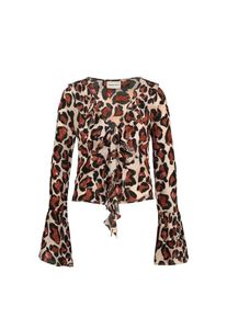 Fabienne Chapot Dames Blouse beige / bruin / zwart XS