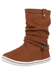 VAN HILL Stiefel 'Skylar' Damen hellbraun / weiß Größe 36