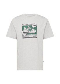 New Balance Heren Shirt grijs gemêleerd / groen / zwart S