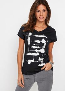 Shirt - zwart - maat 44/46 (L) - met katoen - bonprix