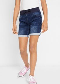 Jeans short mid waist - blauw - maat 134 - met katoen - bonprix