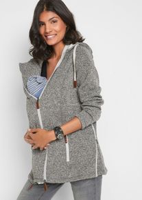 Zwangerschaps fleece vest / draagvest - grijs - maat 52/54 (XXL) - fleece - bonprix